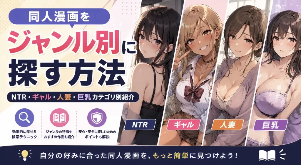 同人漫画をジャンル別に探す方法｜NTR・ギャル・人妻・巨乳カテゴリ別紹介